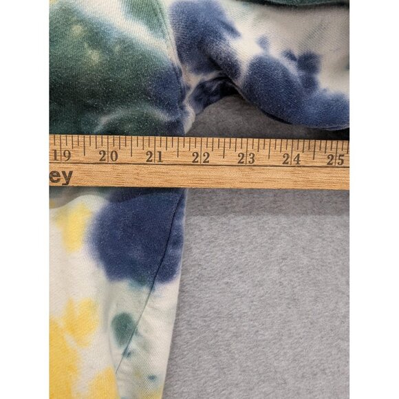 Vans Hoodie Mens Large Tie Dye Pullover Blue Green Yellow Kangaroo Pocket Skate - Picture 5 of 10